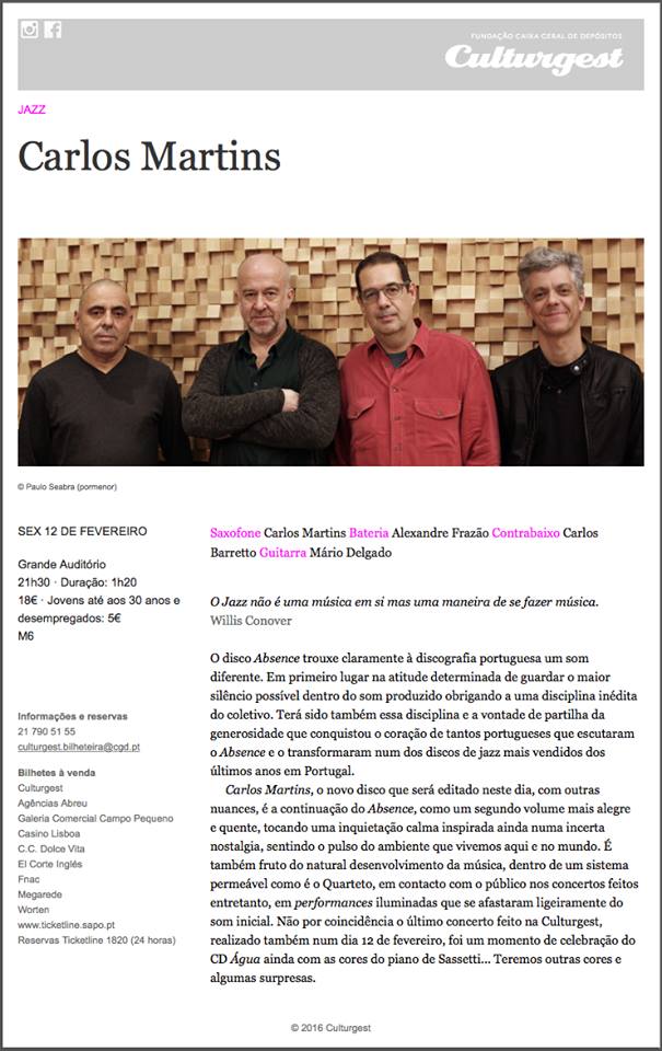 Culturgest Carlos Martins